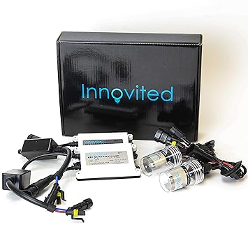 Innovited 55W AC HID bundle with (1 Pair) Slim Ballast and (1 Pair) Xenon bulb H11 H9 H8 6000K (Diamond White)