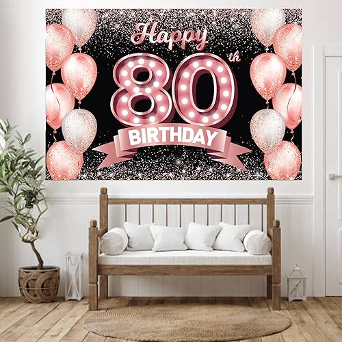 Vista 426 de Happy 21st Birthday Rose Gold Banner Backdrop Cheers to 21 Years Old Confetti Balloons Theme Decor Decorations for Women 21 Years Old Pink Birthday