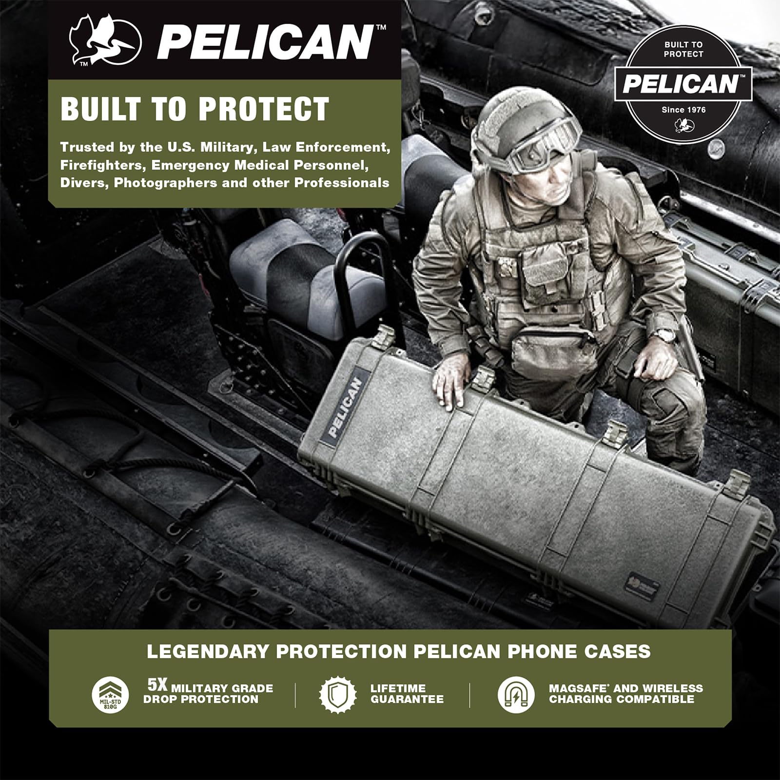 Pelican Shield - Funda para iPhone 17 Pro MAX [Compatible con MagSafe] Funda Resistente con protección contra caídas de Grado Militar de 24 pies - Funda de teléfono Resistente con Clip para cinturón