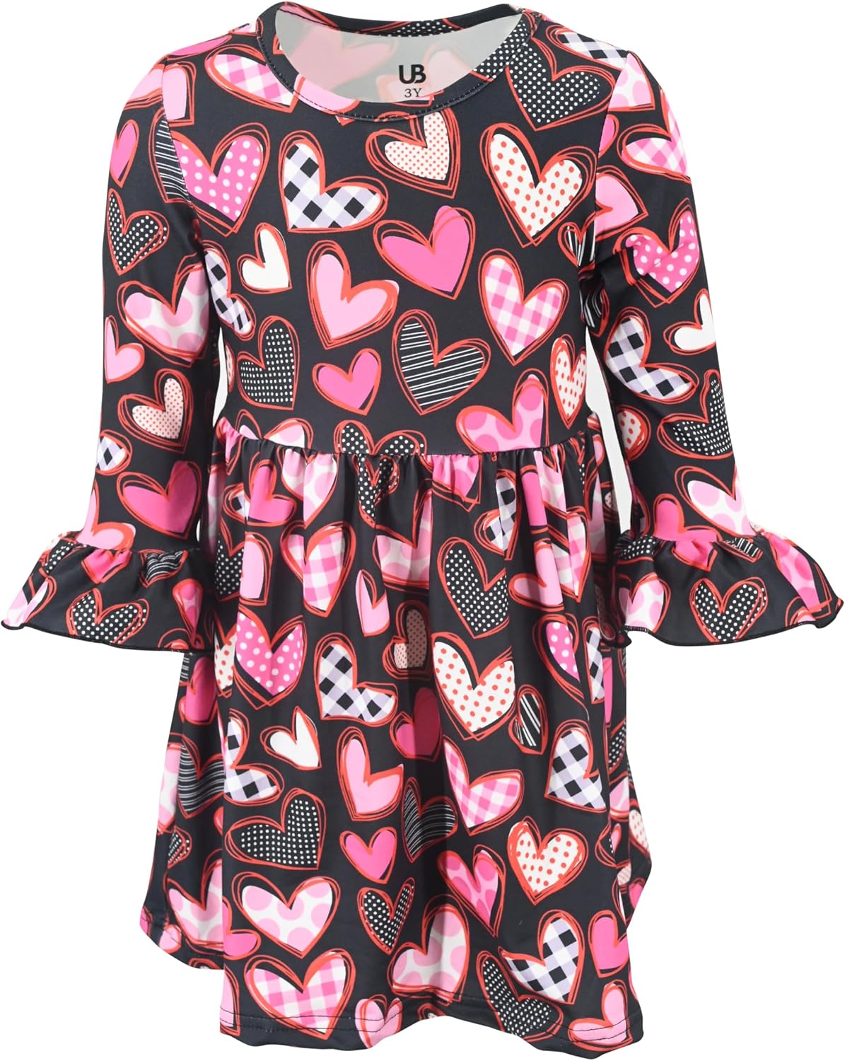 Girls Long Sleeve Ruffled Dresses for Toddlers and Kids