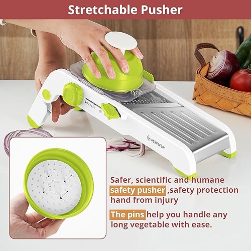 Miniatura 7 de Cortadora de alimentos de mandolina para cocina, picadora profesional de verduras de acero inoxidable, picadora de alimentos, rebanadora de verduras