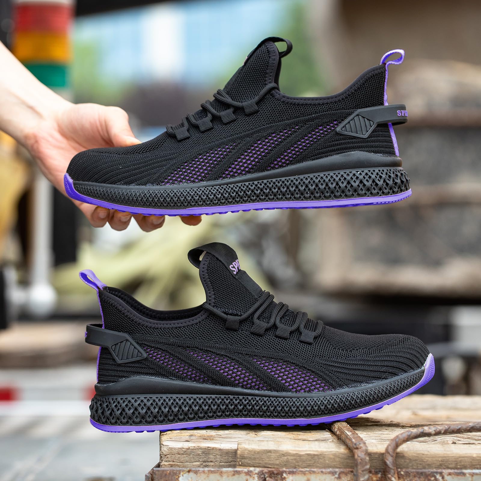 SPIEZ Antiaplastamiento Zapatos de Seguridad Mujer Ligeros, Cómodos Zapatos de Trabajo Transpirables Zapatillas de Seguridad para el Trabajo y el Uso Diario