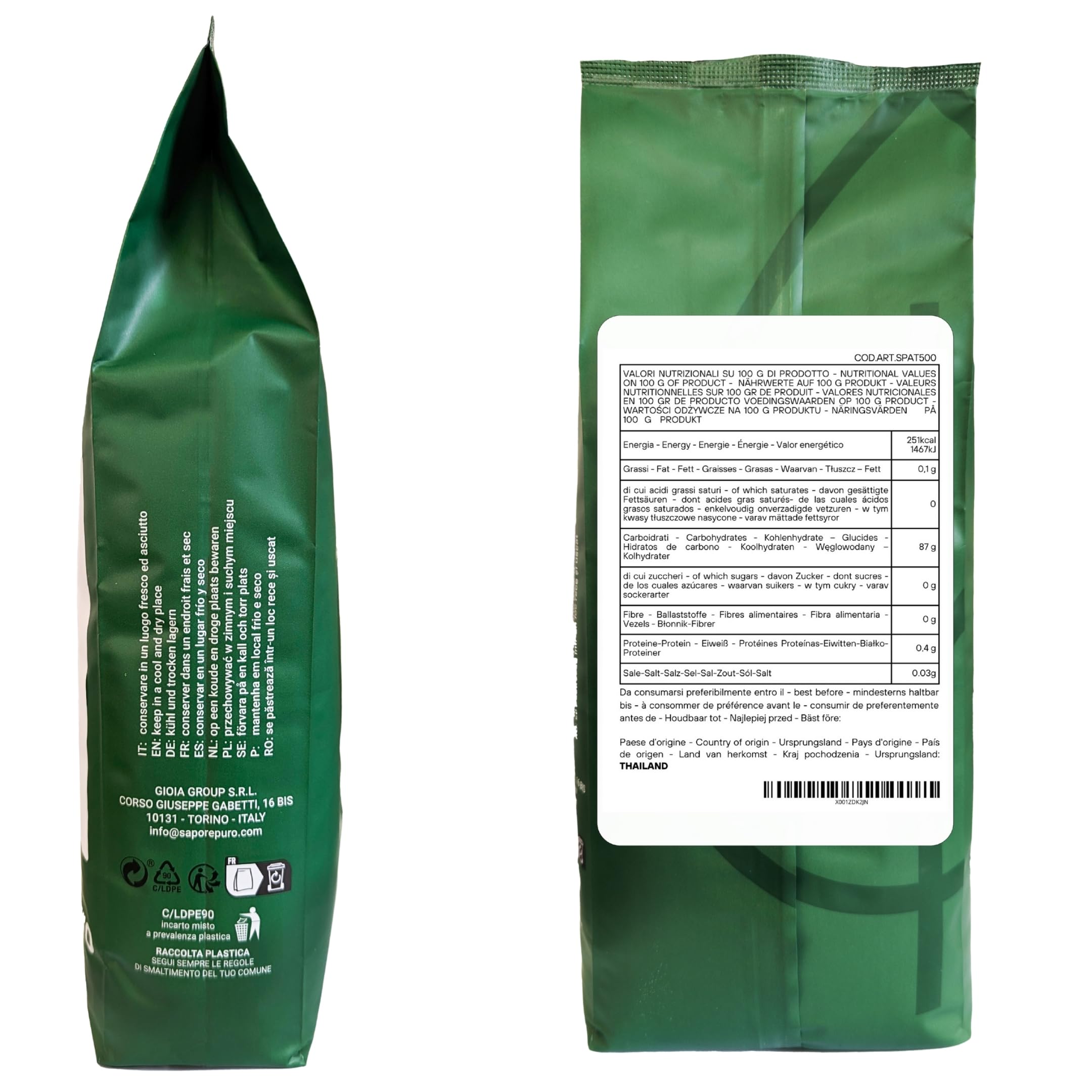 SaporePuro Skrobia Tapiokowa 500 g – Bez Glutenu – Naturalny Zagęstnik do Kremów, Sosów, Deserów i Potraw