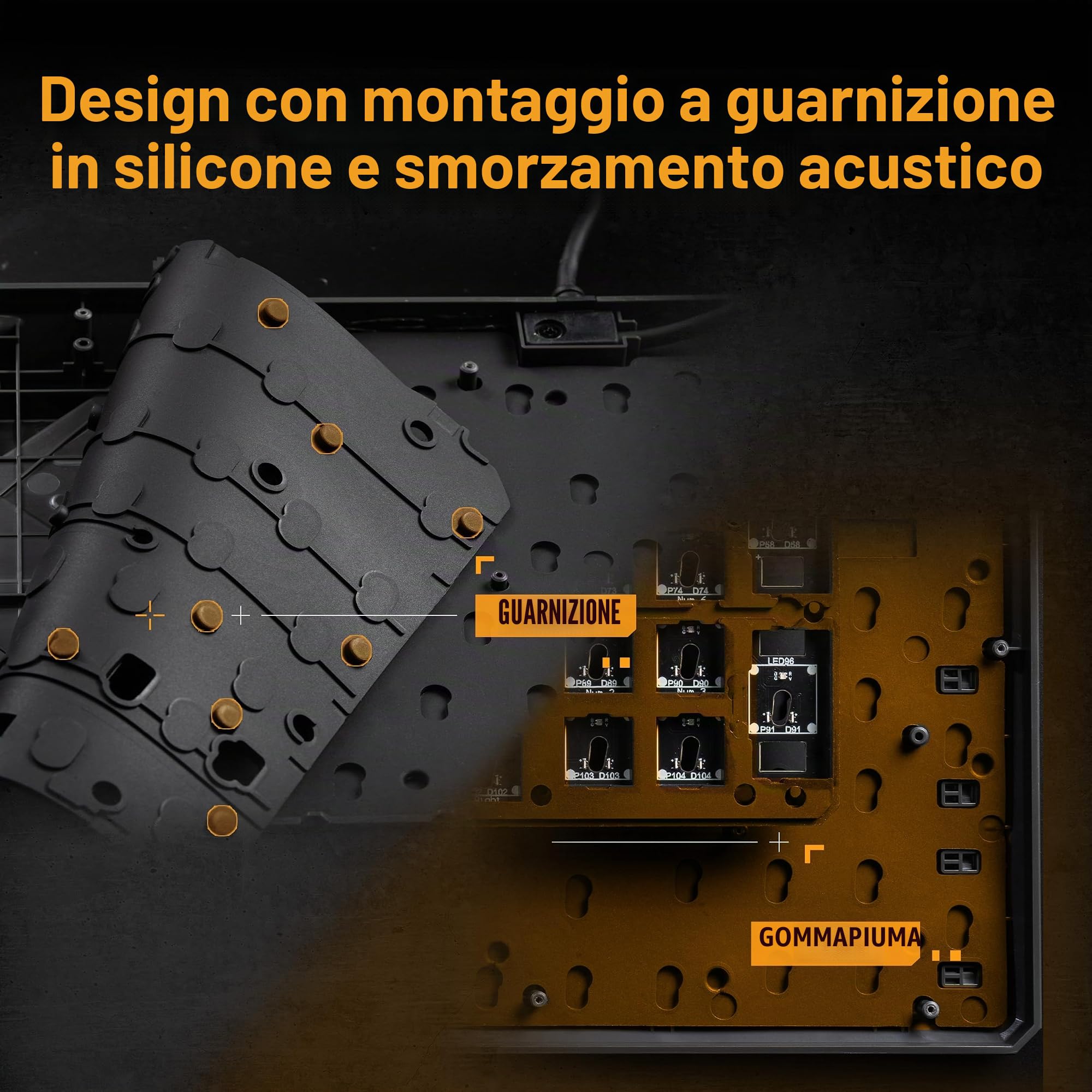 ASUS TUF Gaming K3 Gen II - Tastiera da gaming compatta a 97 tasti, switch opto-meccanici RGB, guarnizione in silicone, schiuma ammortizzante, tenuta IP57, piastra superiore rimovibile e Aura Sync,