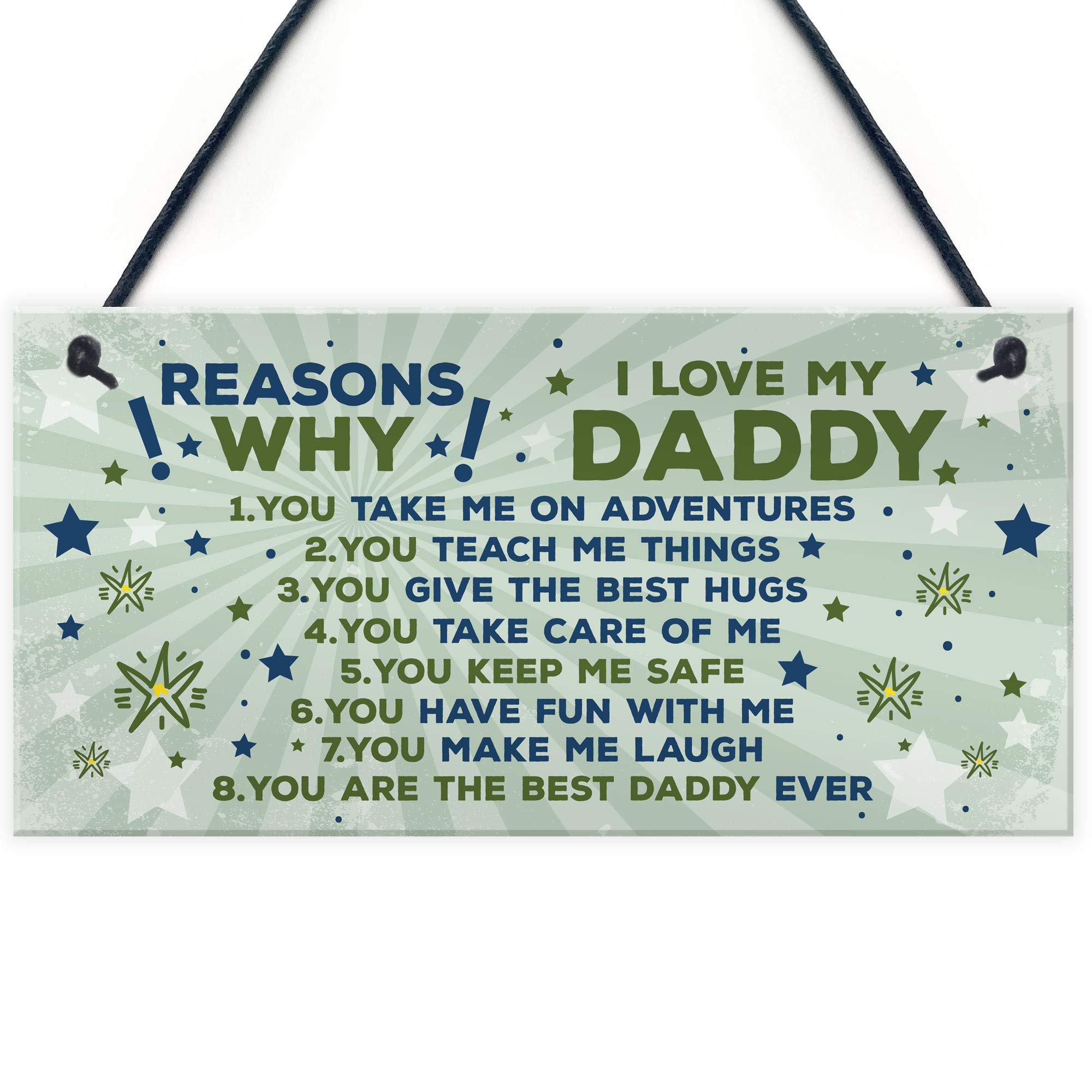 Red Ocean Reasons Why I Love My Daddy Gifts Daddy Birthday Gifts FATHERS DAY Gift Plaque Daddy Daughter Gifts Keepsake Sign