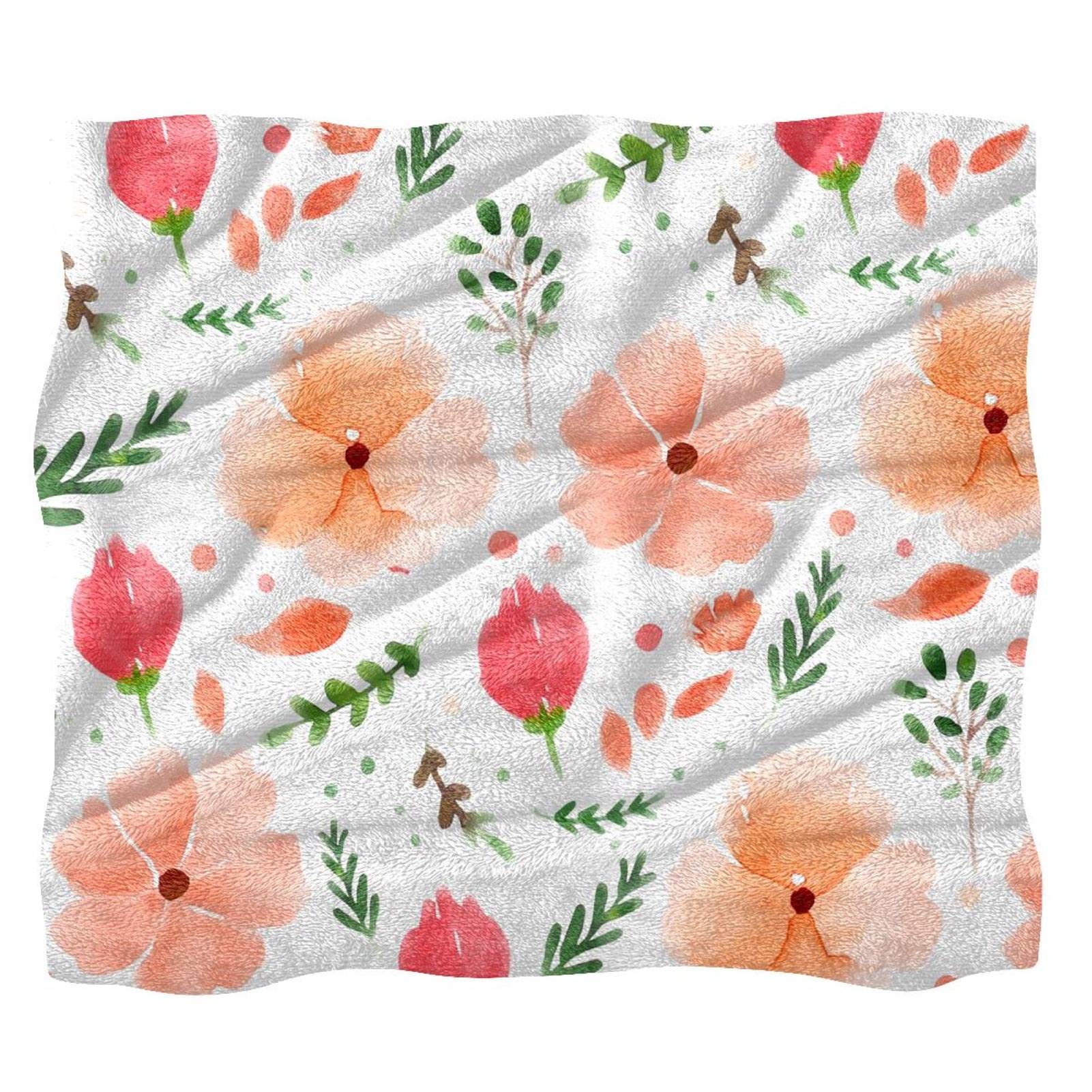 Coperta in pile dipinta a mano con fiori per divano, divano o letto