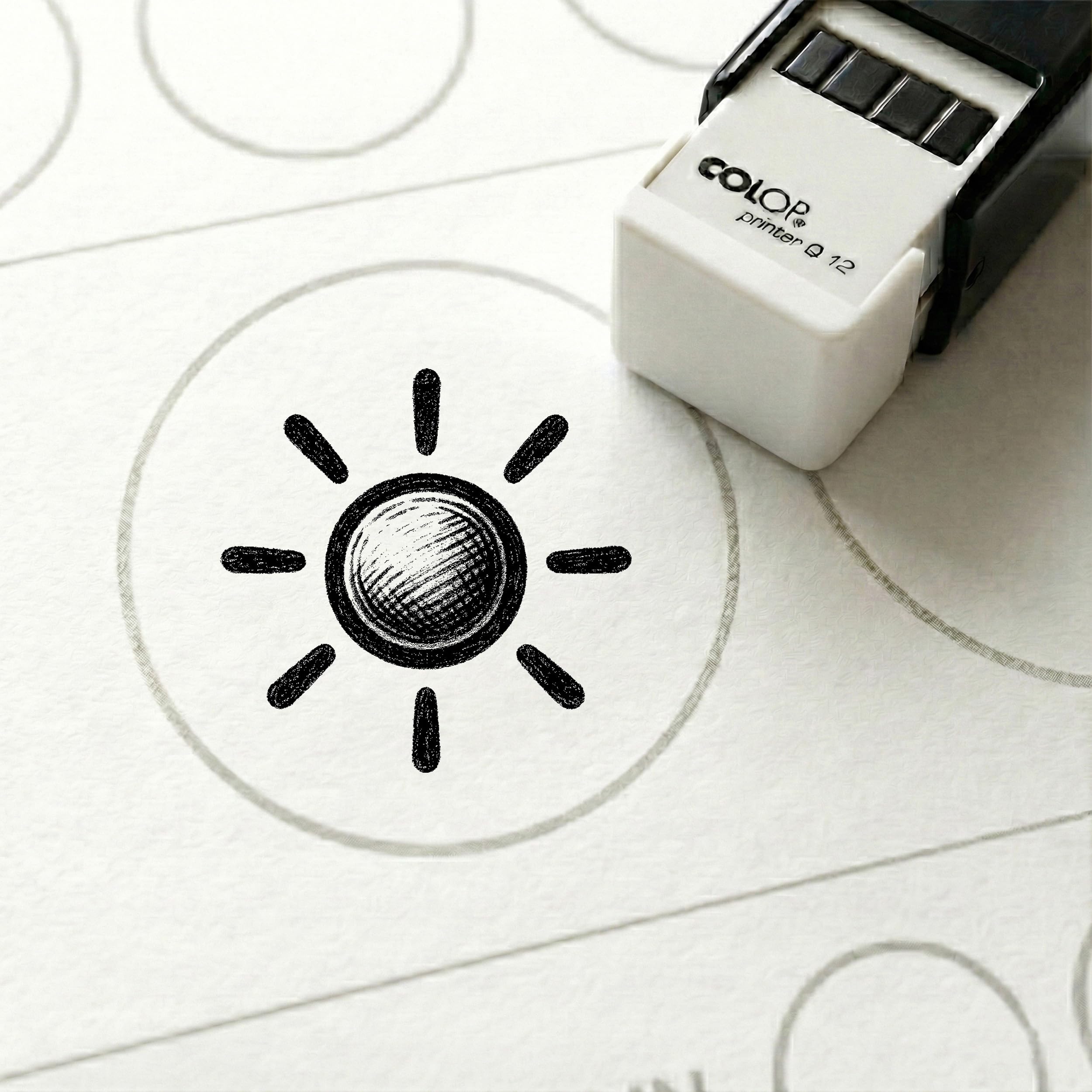 Dekolando Bonus Stamp Sun 10 x 10 mm - Bonus Card Stamp for Solarium Tanning Studio Wellness Centre Beauty Studio - Stamp Bonus Card Customer Card Stamp Card