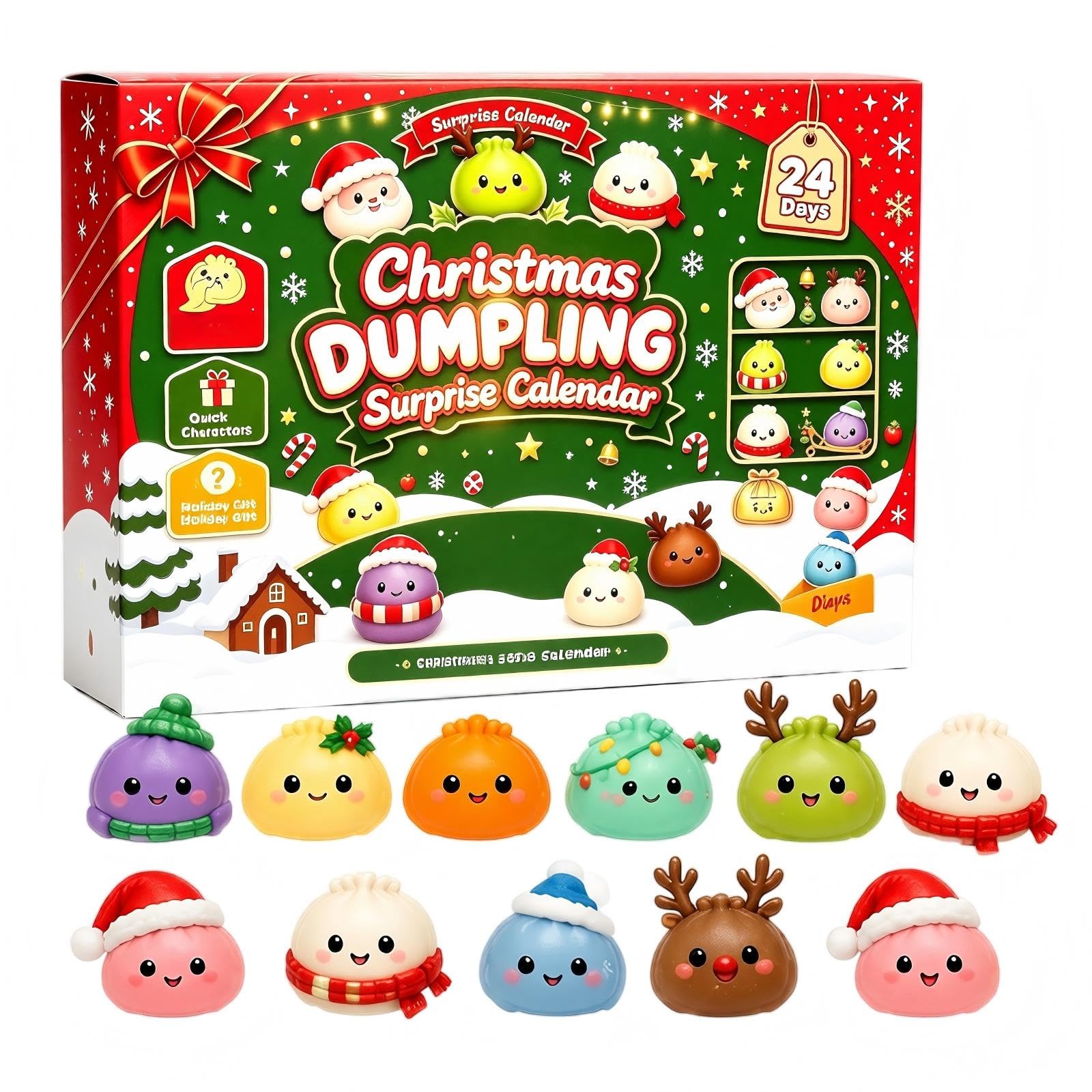 Christmas Squishies Advent Calendar 2026,24 Days Dumpling Squishies — image 1
