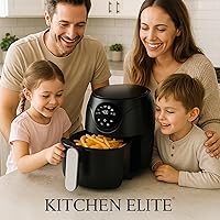 Vista 7 de Kitchen Elite - Freidora de aire compacta de 2.5 cuartos de galón, pequeña estufa de mostrador sin aceite con cesta antiadherente libre de PFAS