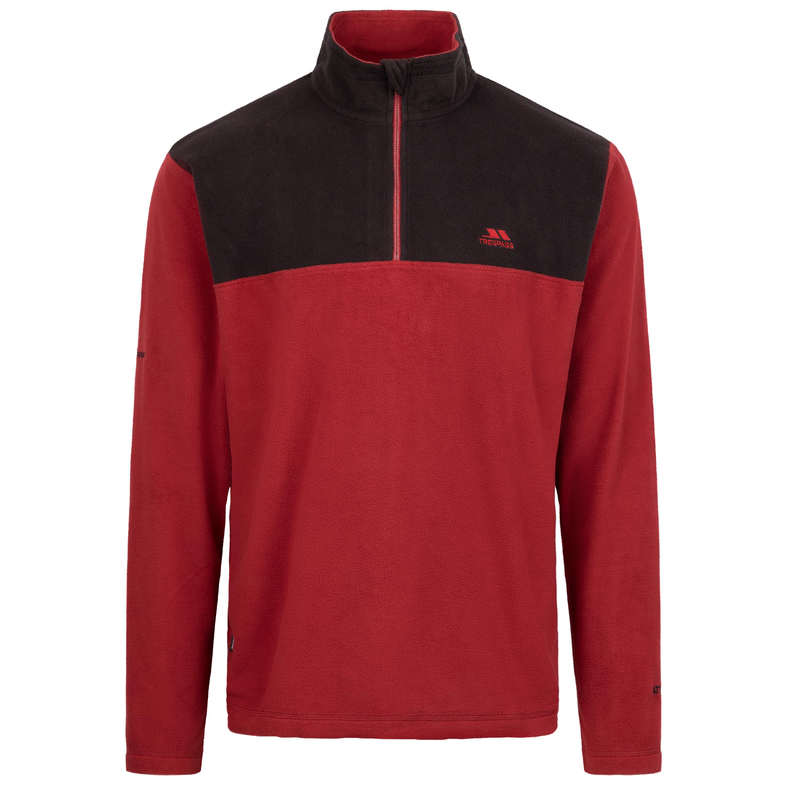 Trespass Men's Fleece Top Curtiston - 1/2 Zip Neck, Contrast Panels, Neck Tape, Airtrap Technology, Knitted,100% Polyester, Warm Lightweight Breathable