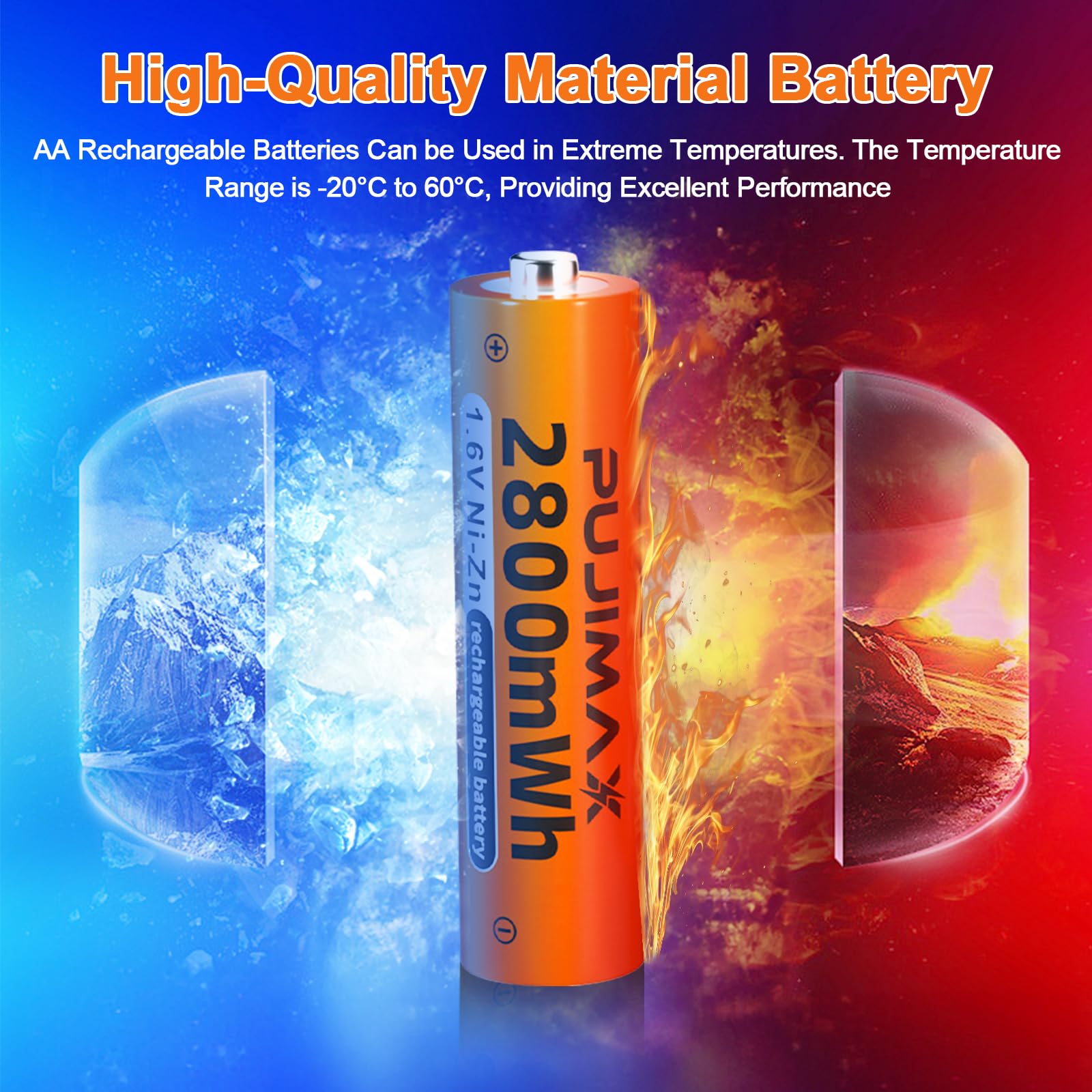 8-pak baterii NI-Zn AA 1.6V 2800mAh do aparatów cyfrowych, zabawek, pilotów zdalnego sterowania, latarki, gamepada, mikrofonu, golarki z inteligentnym ładowaczem