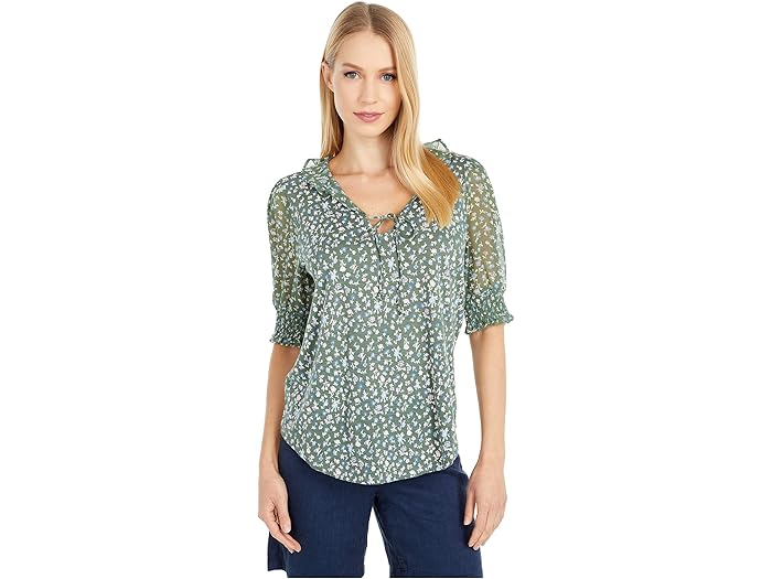 lucky brand mixed print top