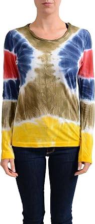 DSQUARED2 Womens Multi-Color Linen Long Sleeve Top US XS IT 38
