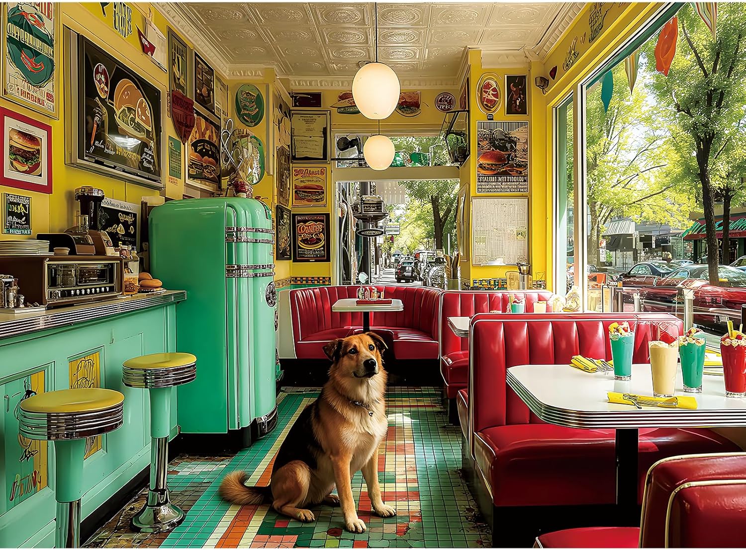 500 Pieces Puzzle for Adults, Puzzles for Adults 500 Pieces, Vintage American Diner Jigsaw Puzzle, Challenging Perfect for Game Nights, 20.5 X 15 in