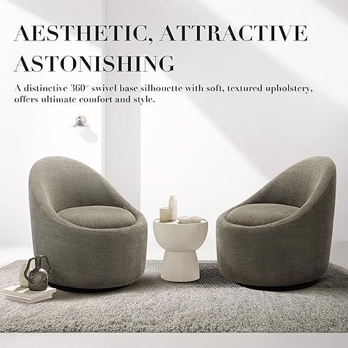 Miniatura 7 de Silla giratoria de 360, silla moderna de mediados de siglo con cuerda oculta, pequeña silla giratoria con brazos para sala de estaroficina, color