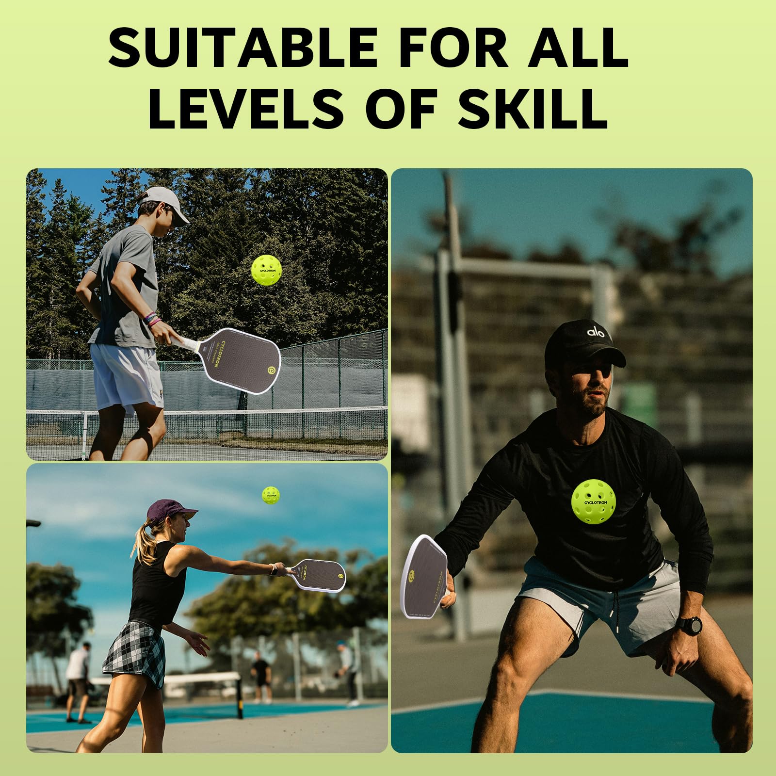 cyclotron 6-Pack Pickleball Balls with Mesh Bag - USAPA Approved 40 Holes Outdoor/Indoor pickleballs for Tournament Play(Green) 3