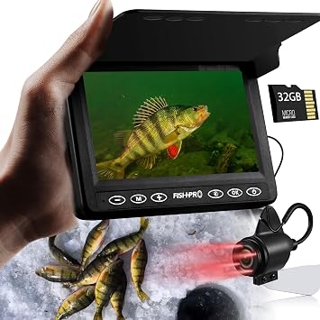 [FishPRO 2026 Upgrade] The PRO in Underwater Fishing Camera -4.3 Ice Fishing Camera UnderwaterNO Need Learn, 1000TVL, Ice Fish Gift for Men, Ice Fish Finder for Boat Fish w/IR/USB-C/5,000mAh/66ft