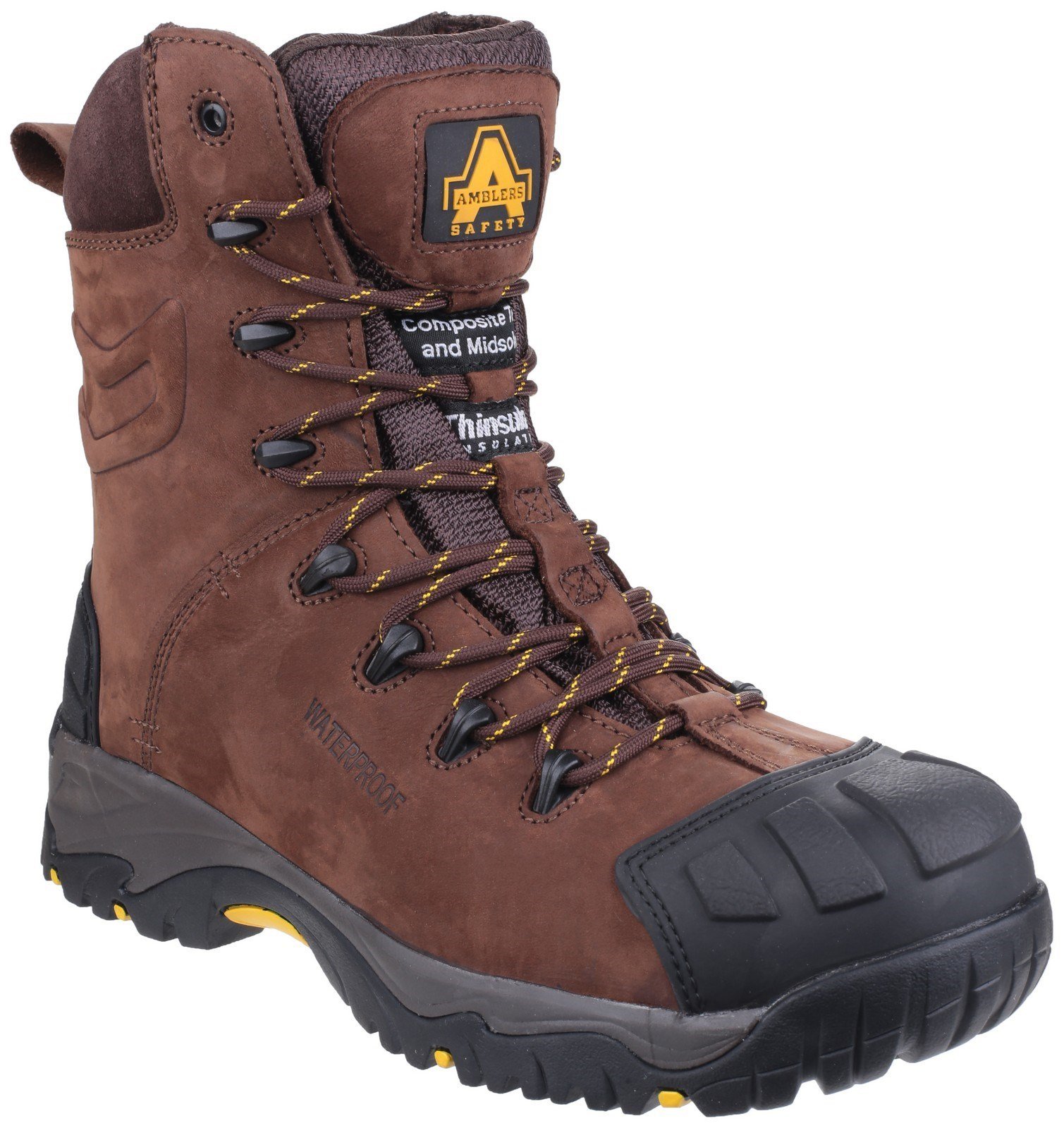 Amblers Safety Mens AS995 Pillar Waterproof Hi-Leg Lace up Safety Boot Brown Size UK 8 EU 42