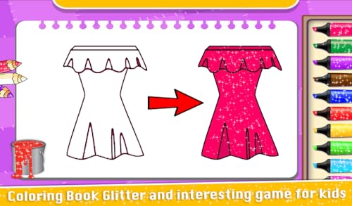 Coloring Book Glitter DressUp