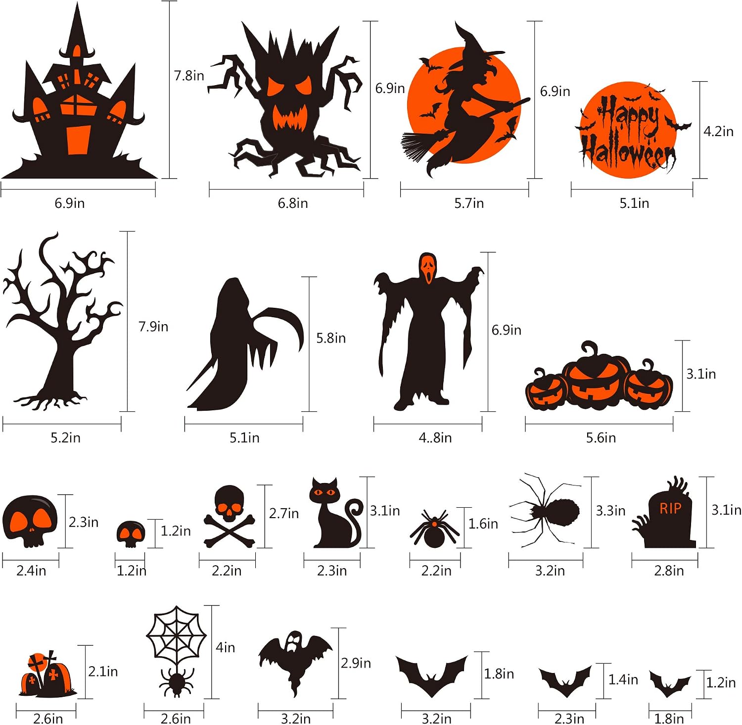 Halloween Decorations Clings Holiday Window Decals