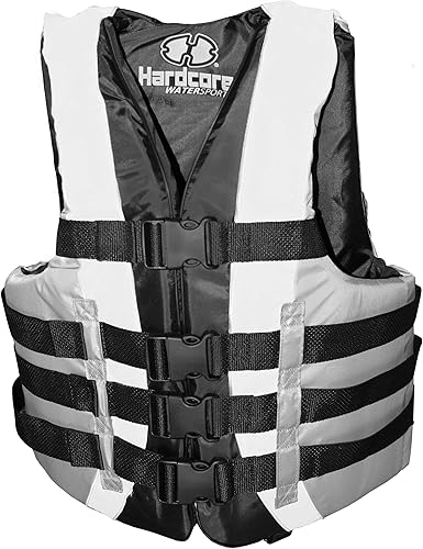 Chaleco salvavidas Hardcore de alta visibilidad aprobado por la USCG para adultos  Totalmente cerrado