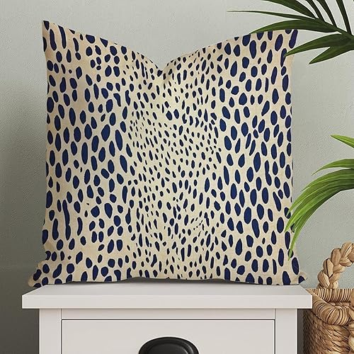 Fundas de almohada de antílope azul marino con estampado de leopardo, funda de cojín con estampado de animales, color azul marino, 18 x 18 pulgadas,