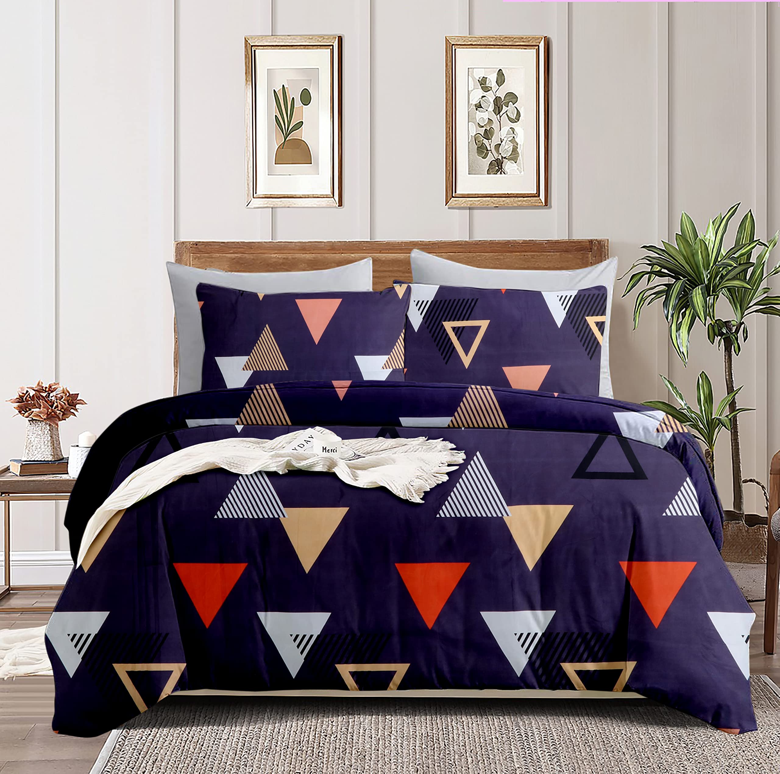 BSB HOME 220 GSM Microfiber Reversible AC Comforter/Blanket for Summer/Quilt/Duvets for King Size Double Bed (230X250 cm, Daimond Print Dark Grey)-image-9