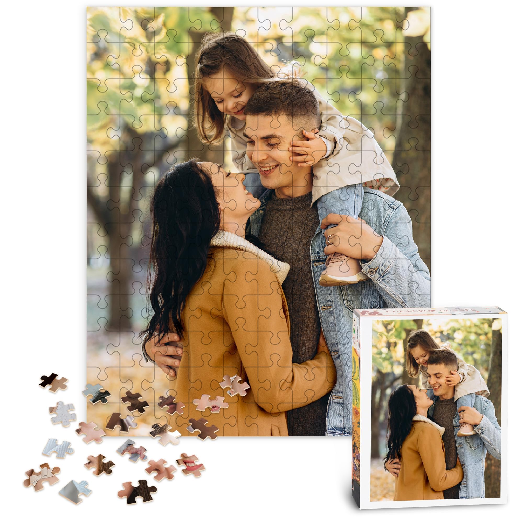 Custom Photo Puzzles 120/300/500/520/1000/1314 Pieces for Families Personalized Picture Jigsaw Puzzle Gift for Birthday Anniversay(Horizontal/Vertical)