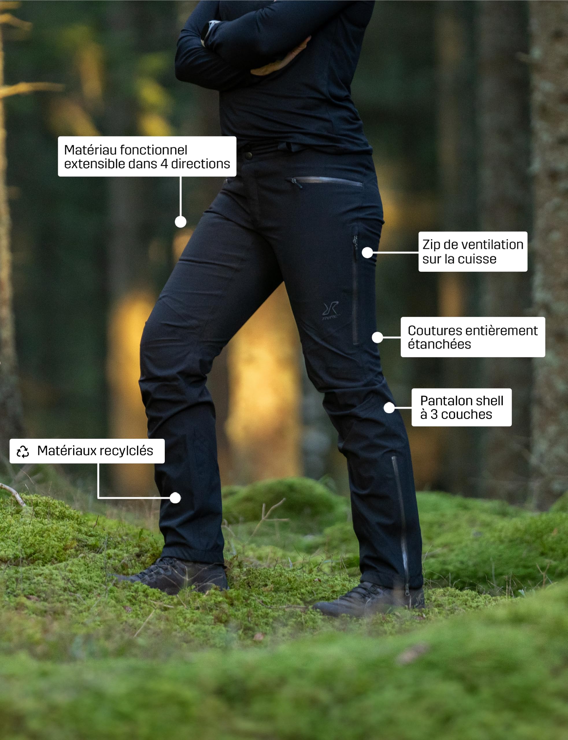 RevolutionRace Silence Proshell Pants, Pantalon pour Femme, Pantalon Ventilée et Imperméable pour la randonnée et Autres activités de Plein air