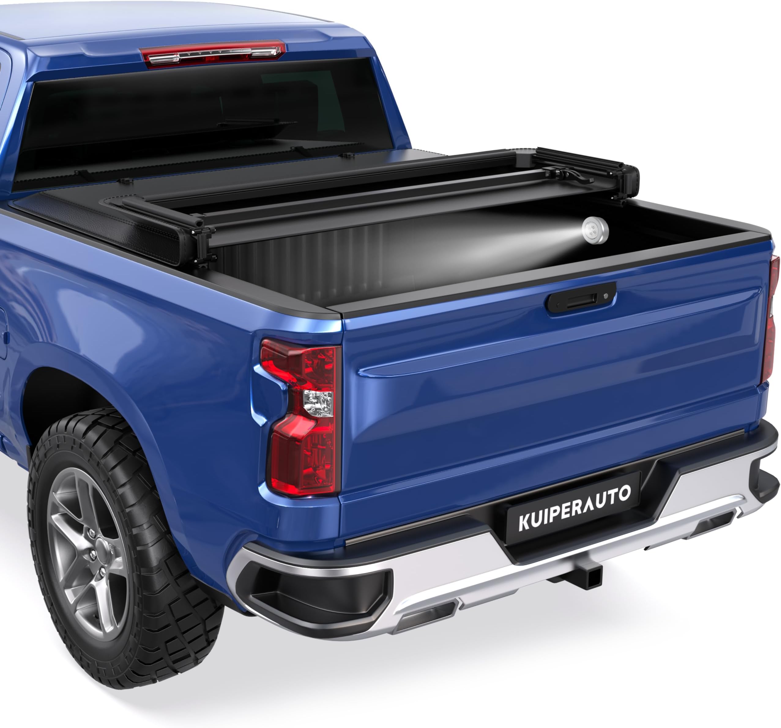 Speed Daddy Tri-Fold Soft Tonneau Cover For 07-14 Silverado/Sierra 6.5' Bed - Adjustable, Vinyl/Aluminum, Clamp-On Installation