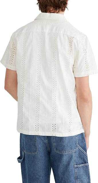 AEROPOSTALE Men's Short Sleeve Textured Eyelet Shirt