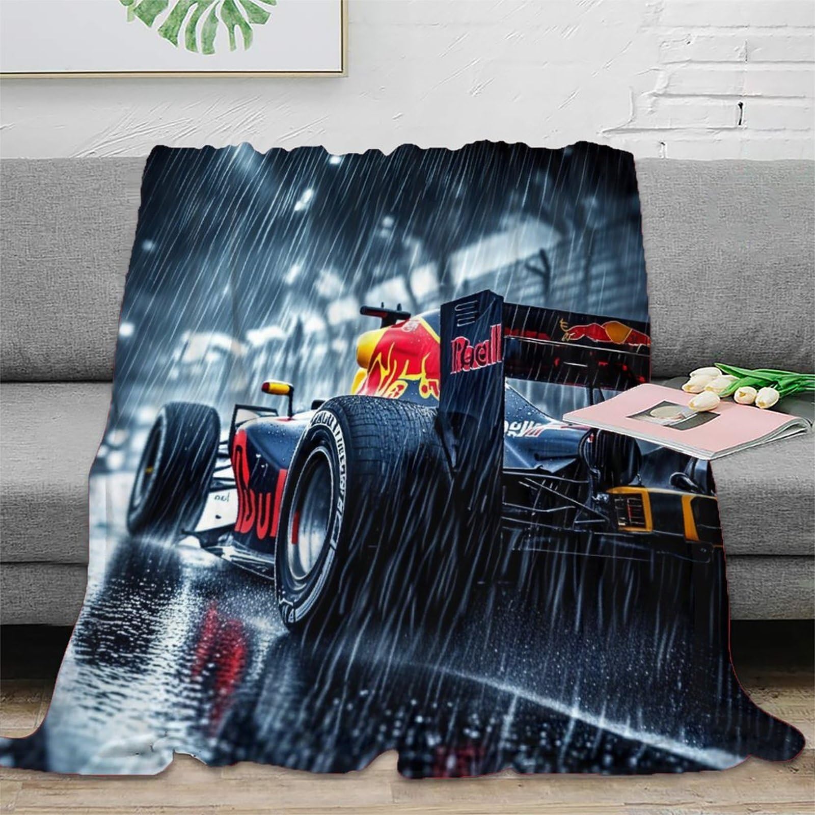 Dafufbw Bulls Racing-2 3D Bulls Racing Flannel Fleece Throw Blanket 40X50inch(100X130cm), Lightweight Formulaone Blanket For Couch Sofa Bed, Super Soft Cozy Warm Blankets