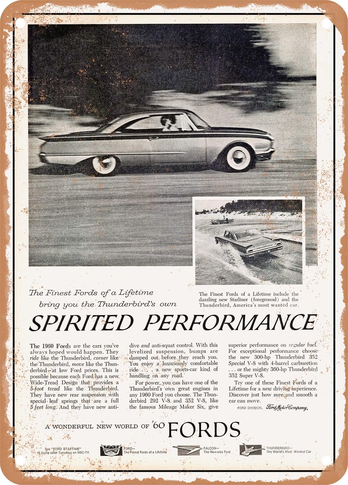 METAL SIGN - 1960 Starliner Spirited Performance Vintage Ad home decor