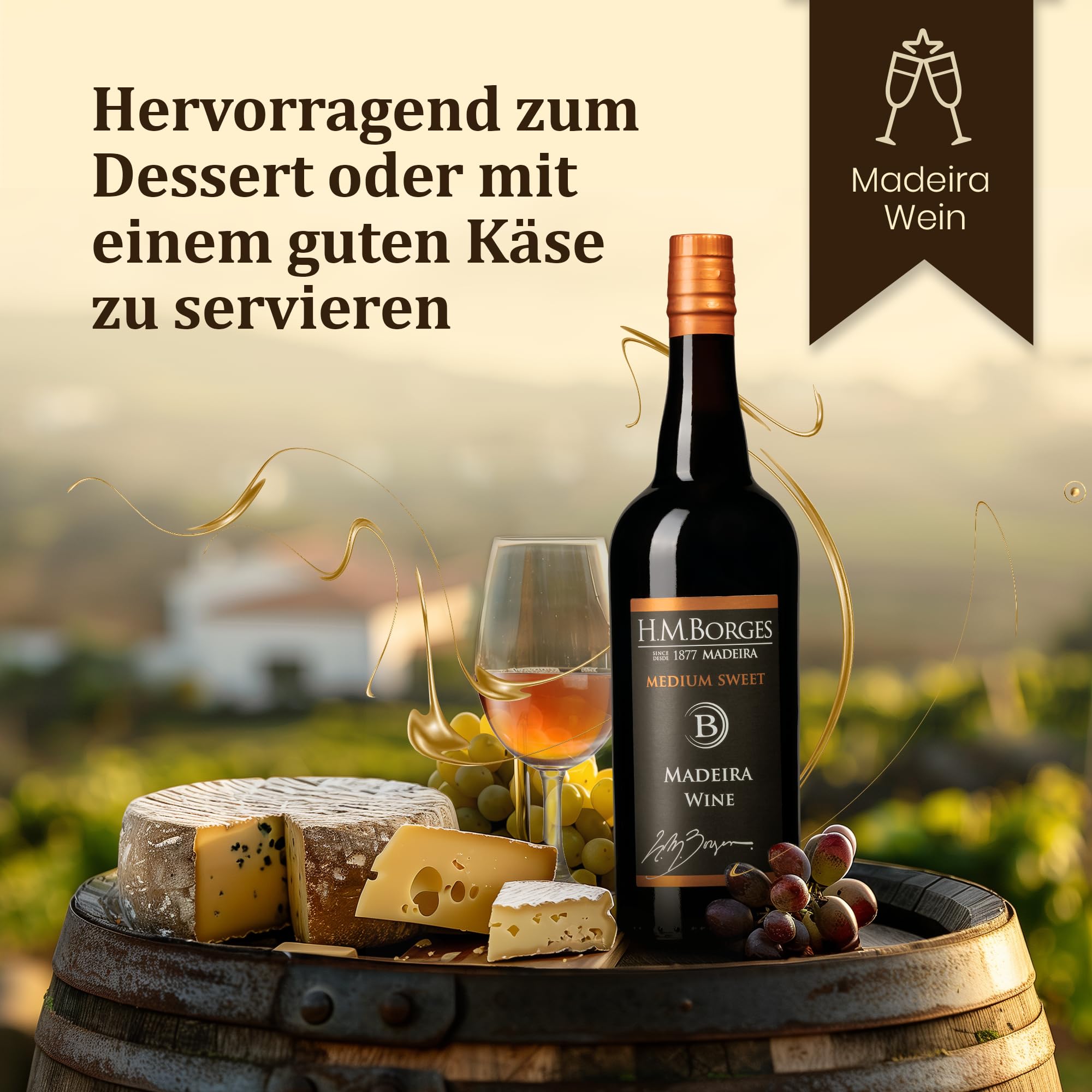 HM Borges, Madeira Wein, 3 Years, medium sweet, 0,75l