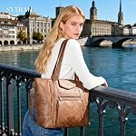 SYTRAH Sac pour ordinateur portable pour femmes Designer cuir sac à dos pour ordinateur portatif, 16 inch Sacs de poche avec Satchel Purse