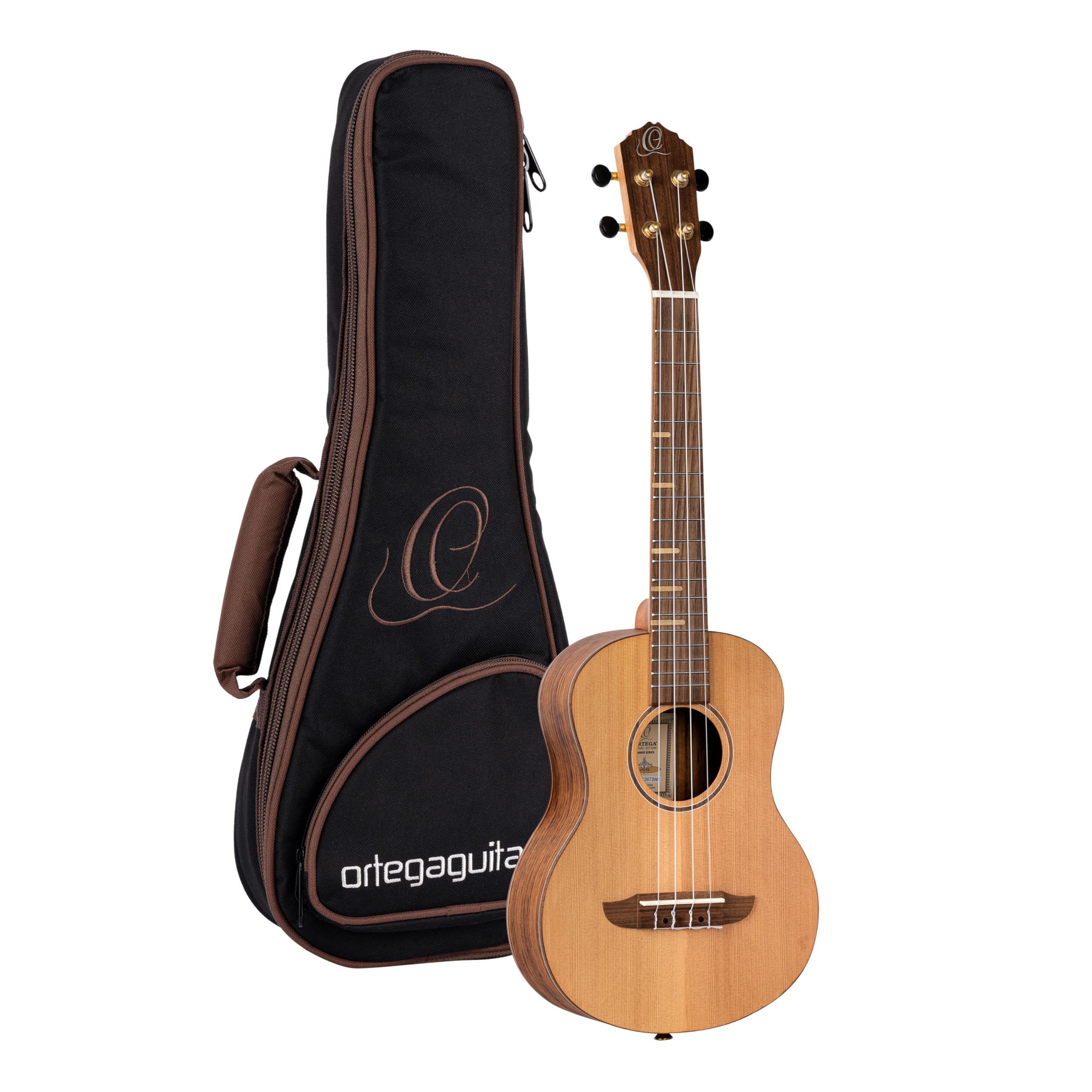Ortega Guitars Ukulele Tenore Acustico – Timber Series – Gig Bag Inclusa – Cedro / Noce, Natural (RUTI-TE)