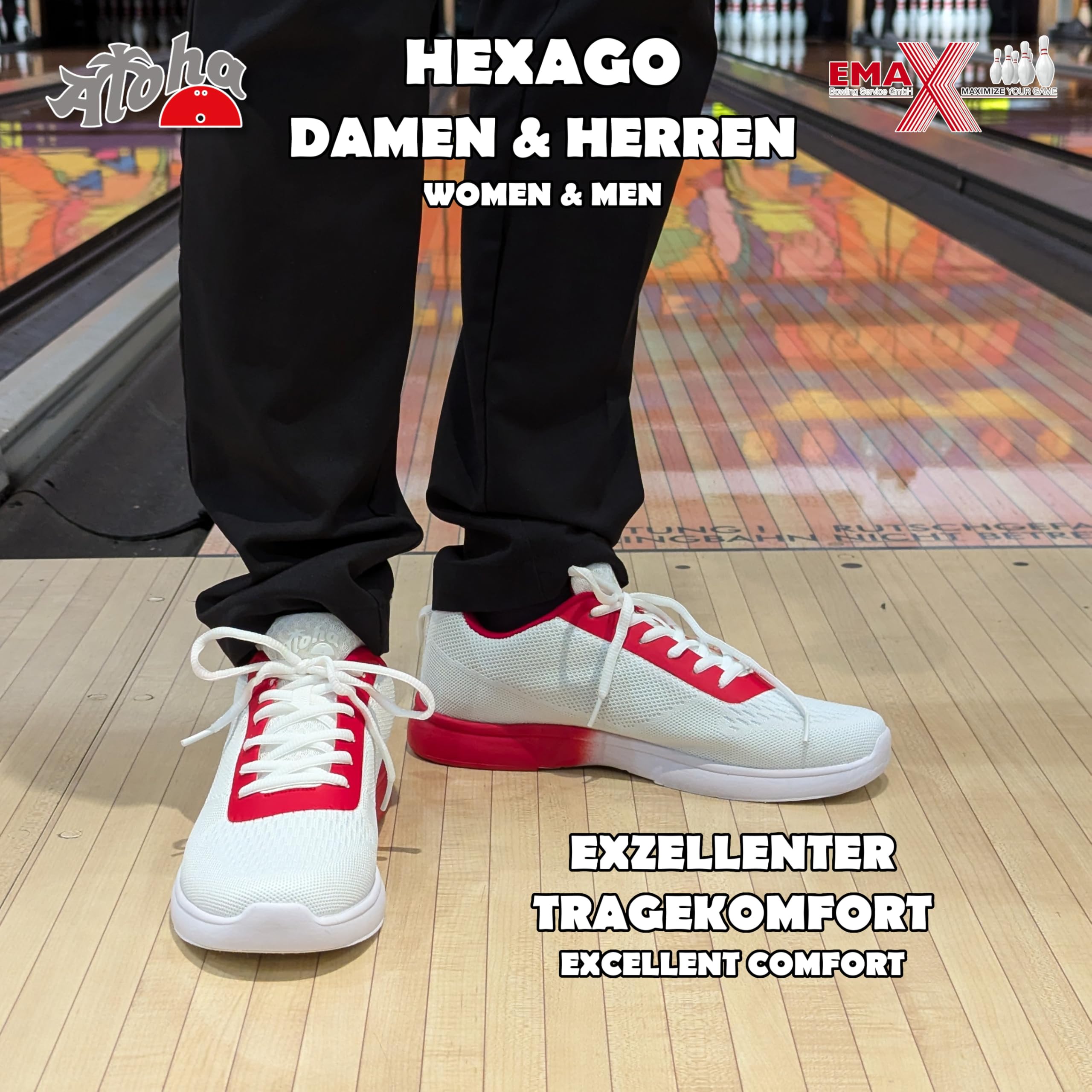 Chaussures de bowling - Aloha HexaGo - Chaussures de bowling pour femme, homme et adolescent - Pour droitiers et gauchers