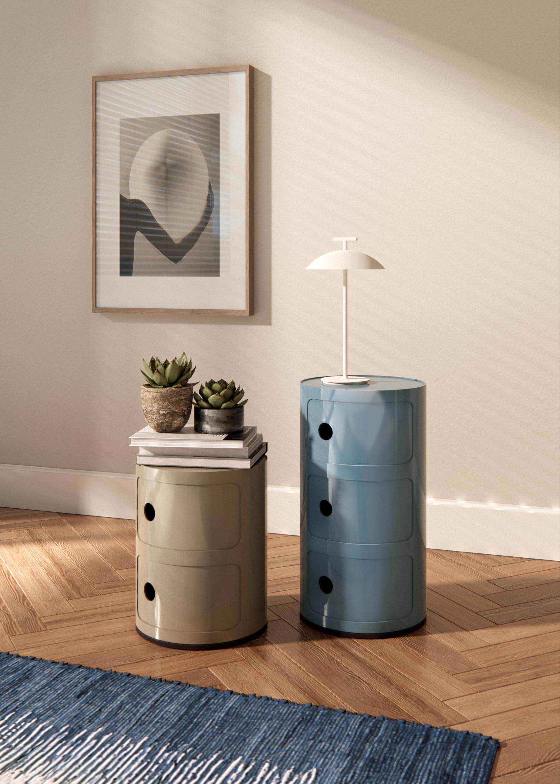 Kartell Componibili, Meuble Conteneur 3 éléments, Bleu Ciel