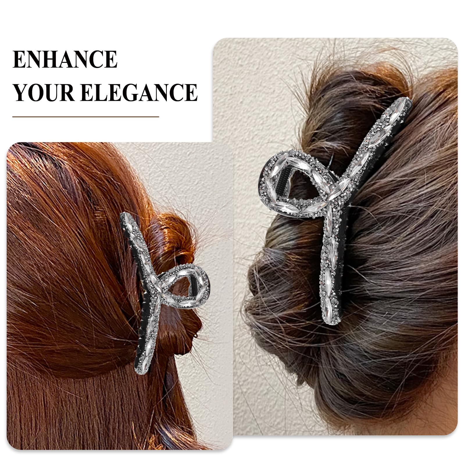 FOMIYES Sparkly Rhinestone Hair Claw Clip, Secure Hold for Thick Hair Versatile Styling, French-Inspired Elegance - Image 4
