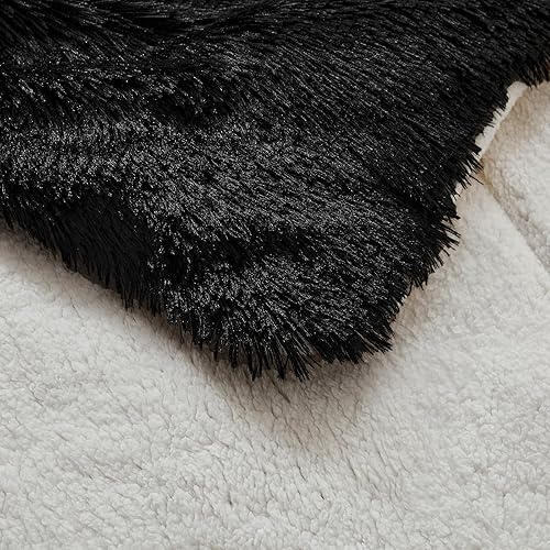 Miniatura 8 de Uozzi - Juego de edredón de pelo sintético, tamaño Queen, 3 piezas, 1 edredón y 2 fundas de almohada, ultra suaves, lujosas, felpa lanuda y de fácil