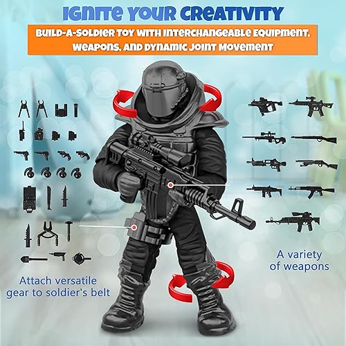 Miniatura 4 de Mini figuras militares de Estados Unidos, equipo SWAT de las fuerzas especiales, armas y accesorios. Perfecto para niños a partir de 10 años y