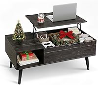 Vista 10 de WLIVE Mesa de Centro para Sala de Estar, Mesa de Centro Pequeña con Almacenamiento, Mesa Central de Comedor de Madera Moderna con Tapa Elevable