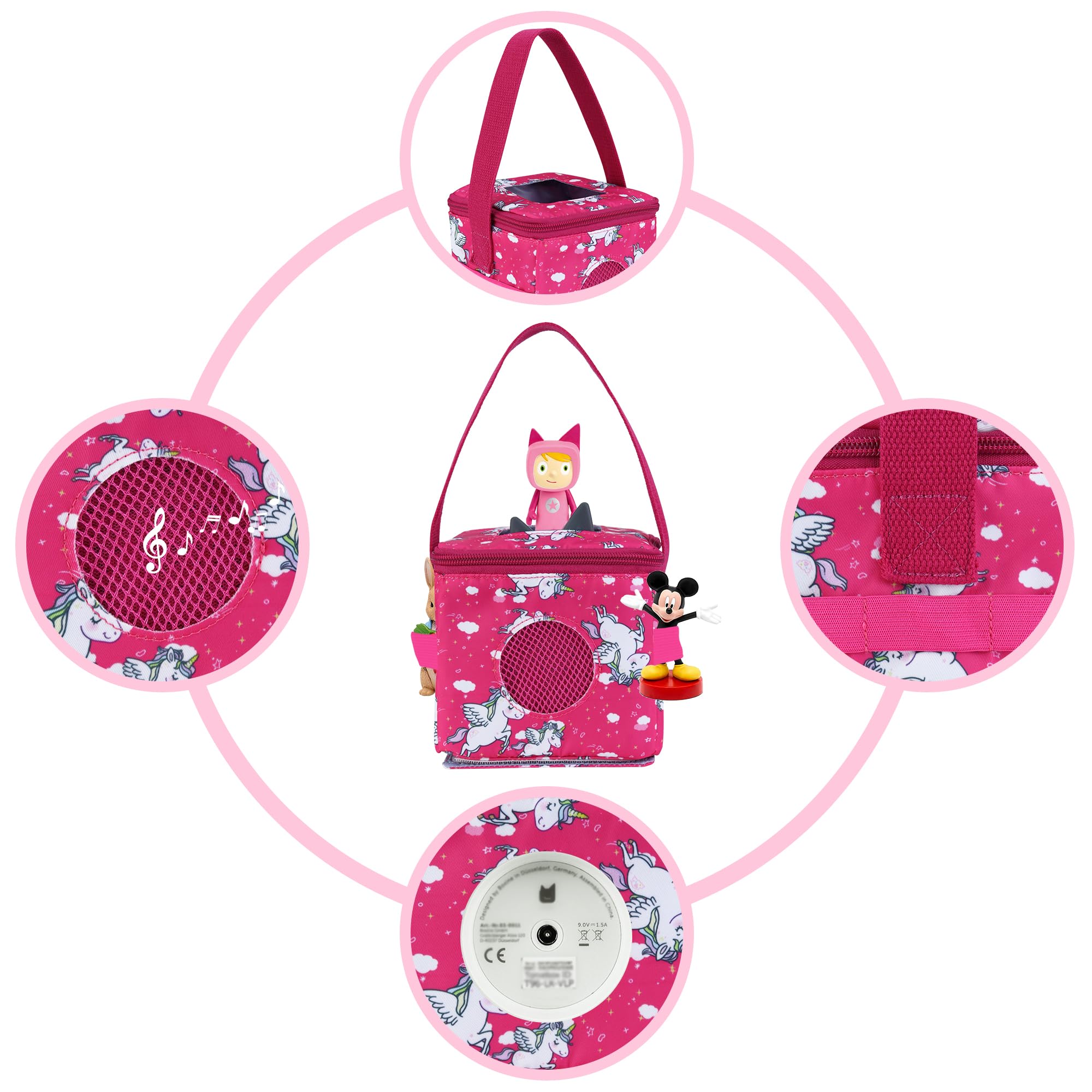 Storage Carry Bag for Toniebox Character Figures and Charger, with Portable Handle (Unicorn), Compact - Image 3