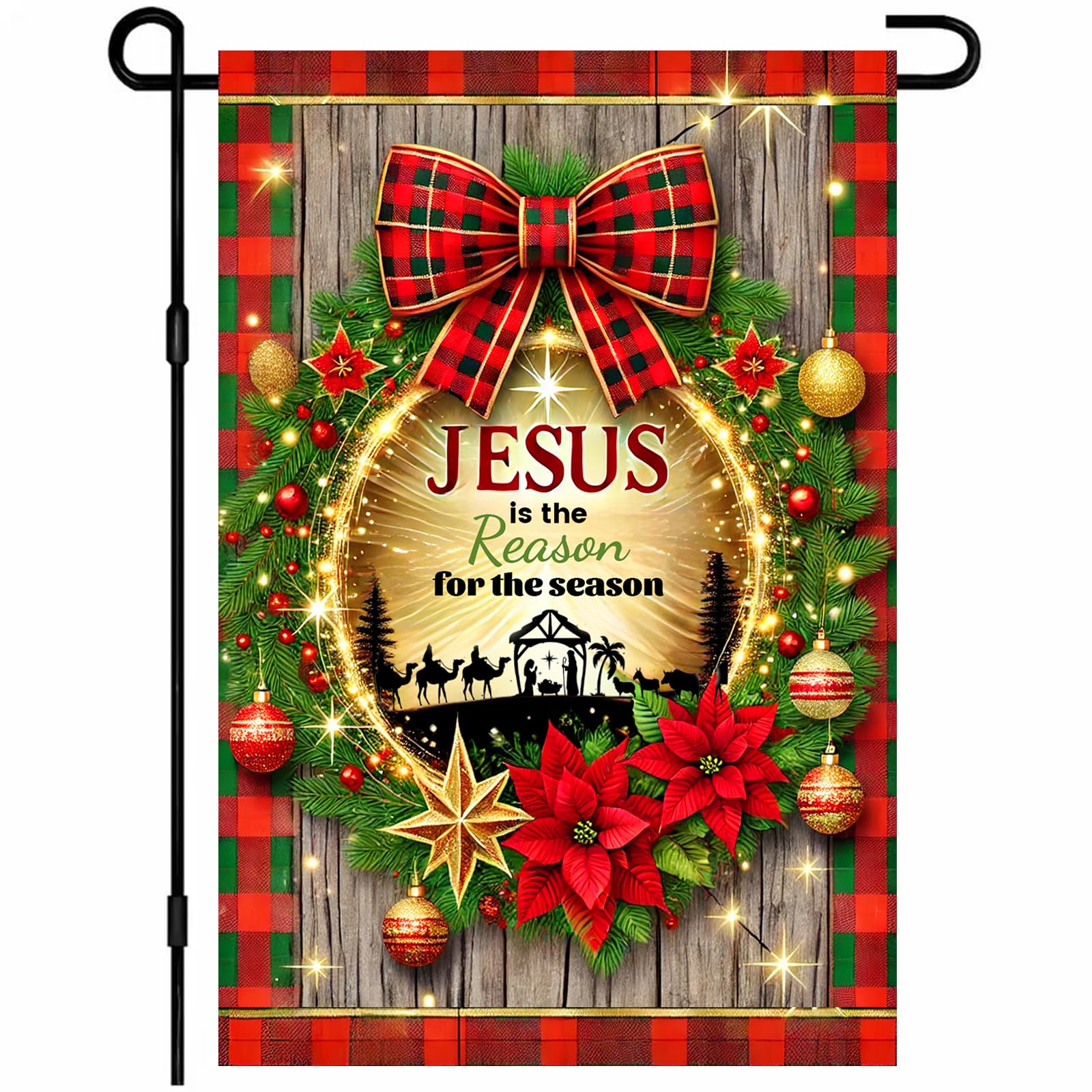 BlissYard Christmas Christian Faith Garden Flag 12x18 Inch Polyester