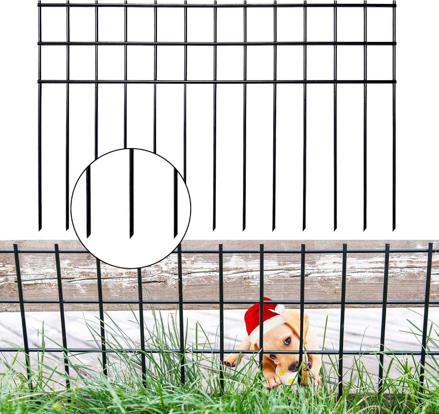 YESON Animal Barrier Fence No Dig with Optimized Reinforced Triple-Wire Support Placement for Superior Garden and Yard Stability, Durable Solution for Dog Digging Fence Barrier 20Ft(L)×15In(H)