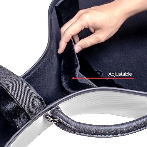 Miniatura 4 de MI&amp;VI CP-7006 - Carcasa rígida de fibra de carbono puro de 44, 10 libras (tamaño completo), con ruedas, correas de transporte, protección rígida,