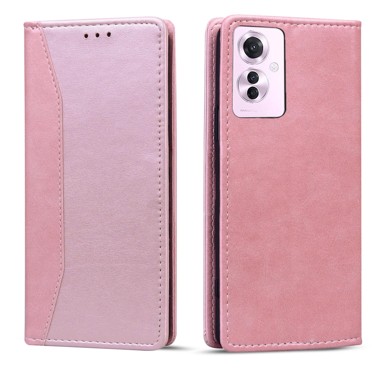 Torske OPPO Reno 11A スマホケース OPPO Reno 11A ケース オッポリノ11a カバー 内蔵マグネット開閉式 ベルトなし カードポケット oppo ネノ11a ケース おっぽ スマホ reno11 a ケース 防水 折り畳み式 横置き機能 便利 おっぽ オッポリノ 11a ケース Reno11 A CPH2603 ケース 携帯ケース (ピンク)