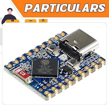 2PCS ESP32-S3 Mini Development Board(2pcs), Based On ESP32-S3FH4R2 Dual-Core Processor, 240MHz Running Frequency, 2.4GHz Wi-Fi
