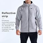 BROKIG Mens Light Zip Up Hoodie Workout Running Jacket | Full Zip Hoodie,Hidden Wasit Zip Pocket,Warm Coat,Lightweight Cotton Polyester,Hooded Sweatshirts,Mens Jacket Gym Workout