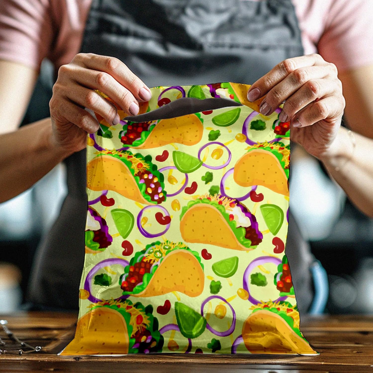 10x13 (100) Tacos Designer Poly Mailers Waterproof Self Sealing Tear Resistant Polymailers Shipping Envelopes Premium Printed Bags For Small Businesses